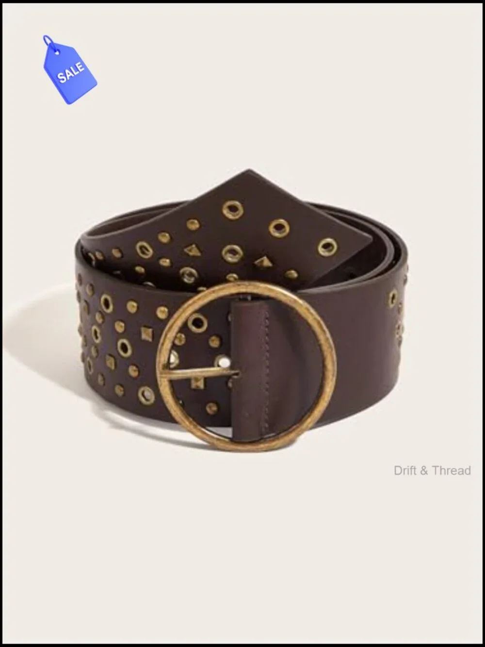 Wide Western Concho Belt Vintage Cowgirl Studded Belt PU Leather